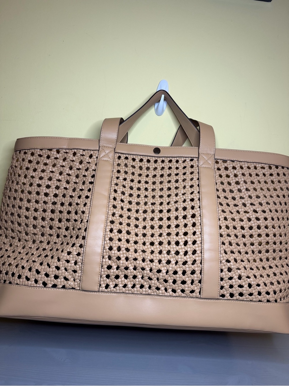 Michael Kors Whitley Medium Woven Tote Bag in Neutral Tan, NWOT